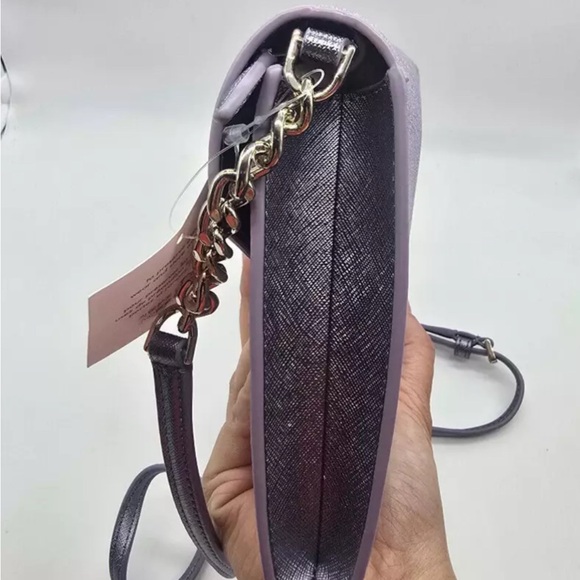 NWT Kate Spade Tinsel Glitter Flap Crossbody K9336 Lilac Frost - Picture 6 of 7